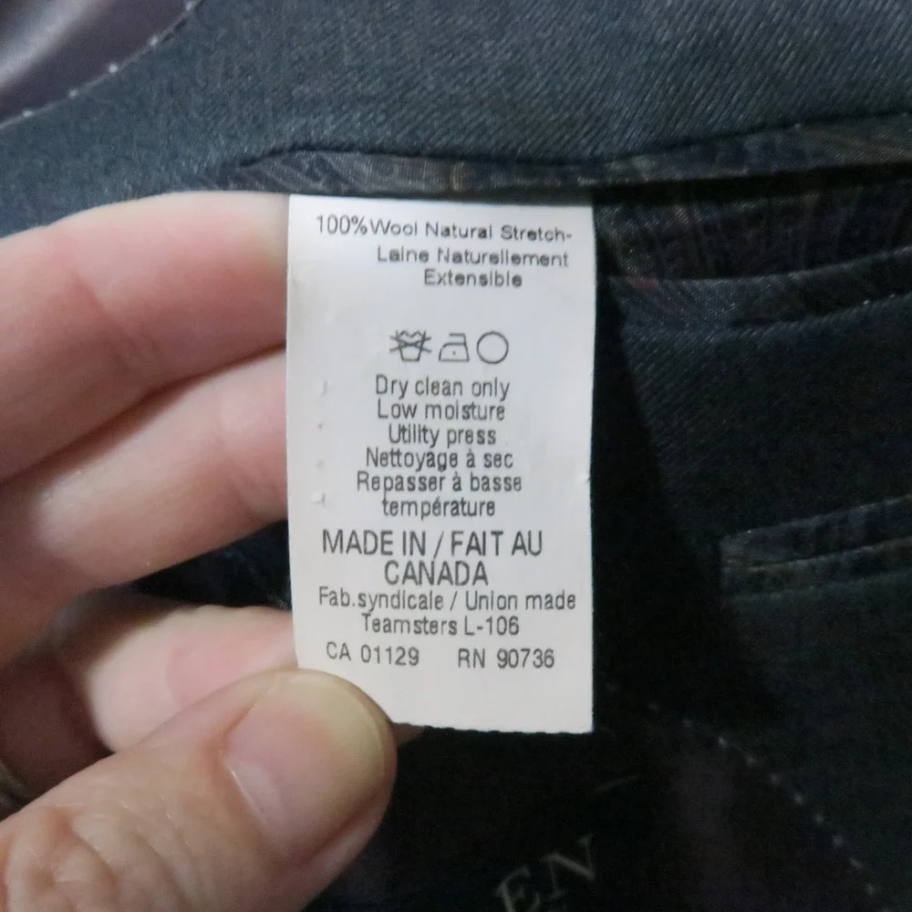 Lauren Ralph Lauren Suit Jacket 46R Gray Wool Blazer 2-Button Corporate Preppy